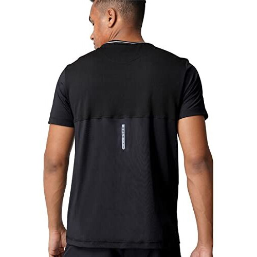 U.S. Polo Assn. Men Reflective Logo Polyester Spandex I715 Regular Fit T-Shirt - Pack Of 1 (Black L)