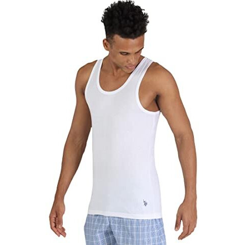 Us Polo Association Men's Solid Vest (I024-001-P1_White_Large)