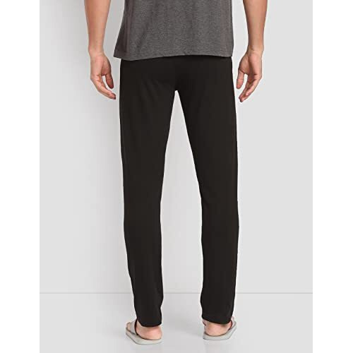 U.S. Polo Assn. Mens Logo Comfort Fit I671 Lounge Mid Rise Track Pants - Pack Of 1 (Black Medium)