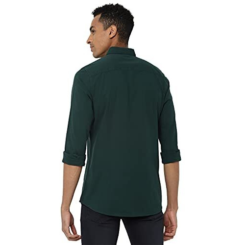 Allen Solly Men's Solid Slim Fit Casual Shirt (Assfwmof764302_Green 38)
