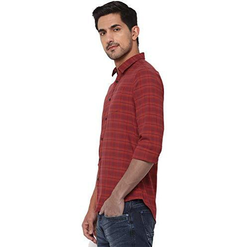 Allen Solly Men's Regular Shirt (Alsfcucuf170293_Red 39)