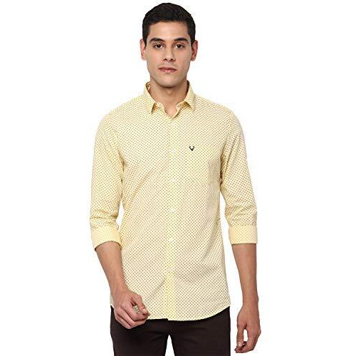 Allen Solly Men's Slim Shirt (Assfqmofk28498_Yellow 40)