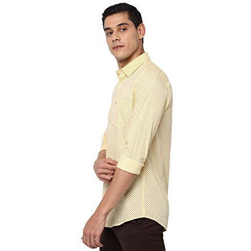 Allen Solly Men's Slim Shirt (Assfqmofk28498_Yellow 40)