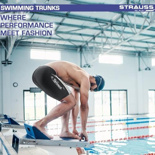 Strauss Swimming Shorts | Swimming Trunks For Men & Boys | Easily Adjustable, Breathable & Quick Drying Shorts | Size Xl, Black