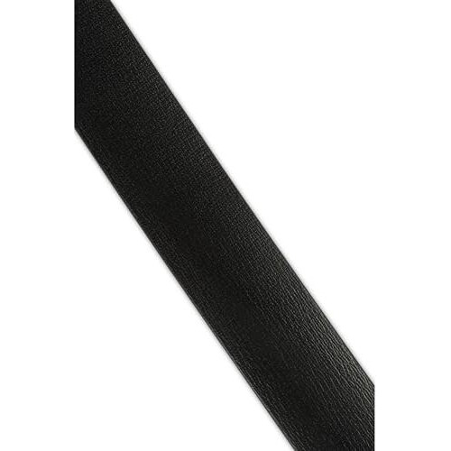 Louis Philippe Men Black Textured Formal Italian Leather With Matt Black Metal Buckle Belt