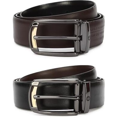 Louis Philippe Men Black Solid Leather Formal Belt