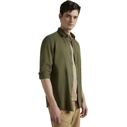 Louis Philippe Men's Cotton Solid Slim Fit Shirt (Lrsfcslpm07259_White, 44