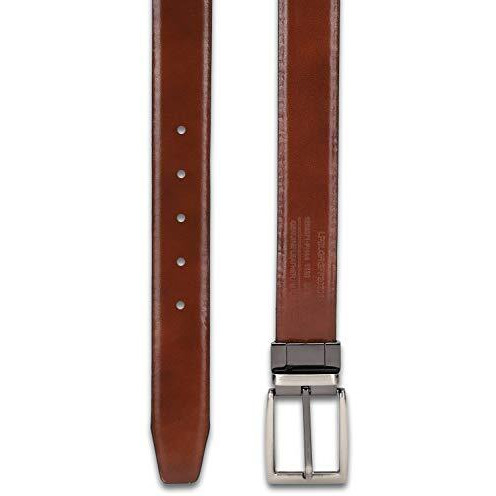 Louis Philippe Men Black & Brown Solid Reversible Formal Italian Leather With Brush Gun Metal Buckle Belt