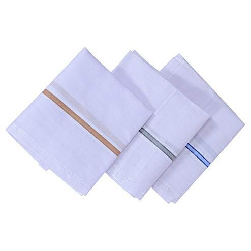 Kuber Industries Cotton 12 Piece Men's Handkerchief Set - White (Ctktc05634) Standard