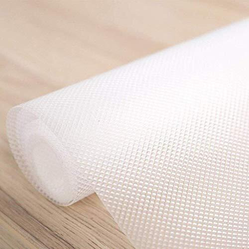 Kuber Industries Multipurpose Textured Super Strong Anti-Slip Mat Liner - Size 45X500Cm (5 Meter Roll, White) - Ctktc022420, Standard