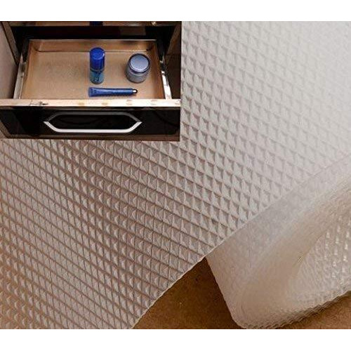 Kuber Industries Multipurpose Textured Super Strong Anti-Slip Mat Liner - Size 45X500Cm (5 Meter Roll, White) - Ctktc022420, Standard