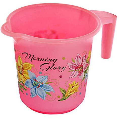 Kuber Industries Plastic Bathroom Mug - 4 Pieces, Pink & White, 500 Ml