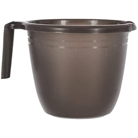 Kuber Industries Multiuses Lightweight, Unbreakable Plastic Bathroom Mug 1 Litre Pack Of 2 (Black & Sky Blue)-46Km0222, Standard