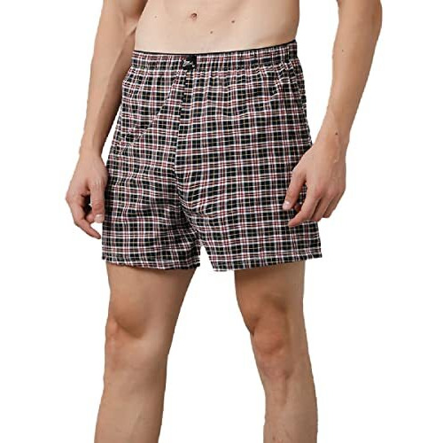Rupa Jon Checkered Boxer Shorts For Men, 100% Cotton Material, Regular Fit, Dual Side Pocket, Pack Of 2 Assorted