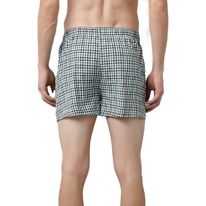 Rupa Jon Checkered Boxer Shorts For Men, 100% Cotton Material, Regular Fit, Dual Side Pocket, Pack Of 2 Assorted