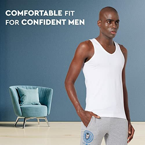 Zoiro Men's Soft Classic Cotton Solid Vest (3109 White Twin, Pack Of 2)