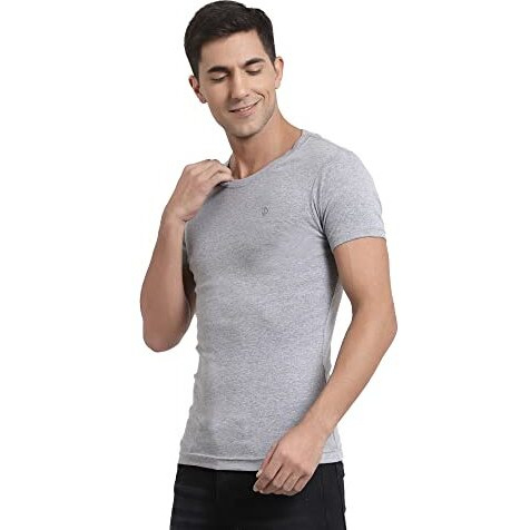 Sporto Men's Combed Cotton Round Neck Ribbed Gym Vest/Undershirt (Pack Of 2) | Grey Melange