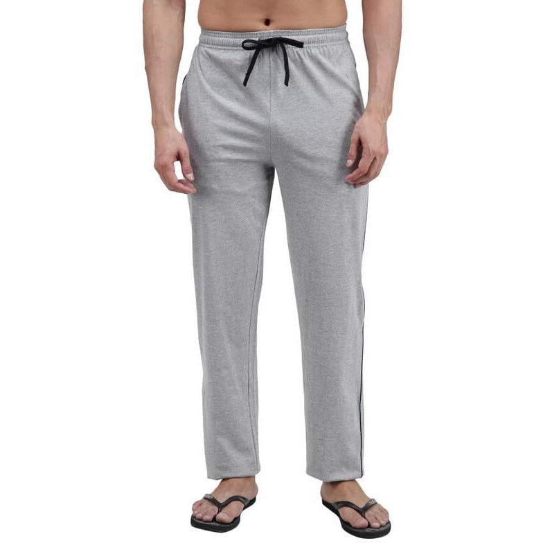 Amul Comfy Cotton Solid Casual Track Pant|Grey|For Men.