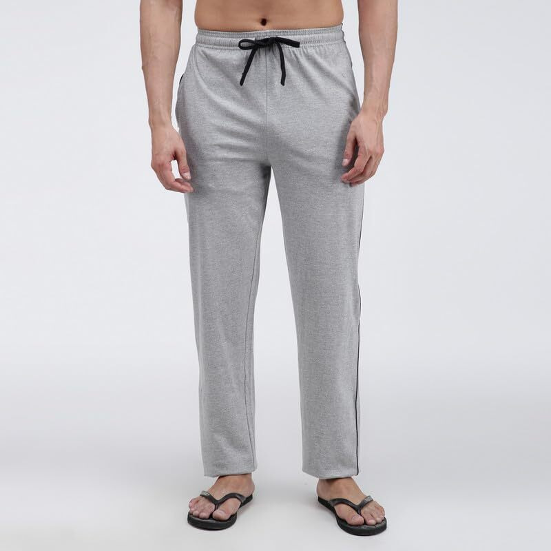 Amul Comfy Cotton Solid Casual Track Pant|Grey|For Men.