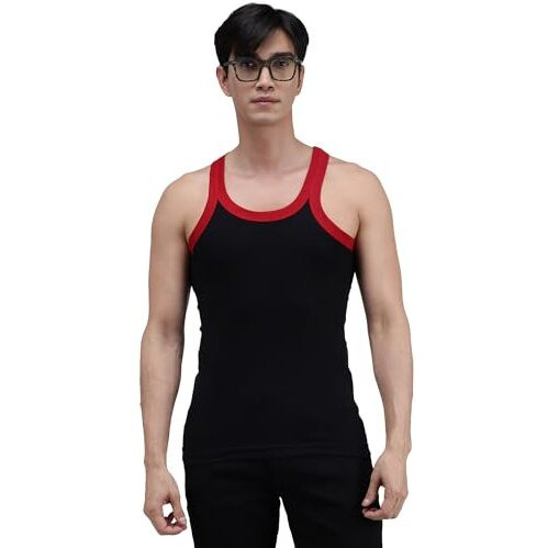 Amul Comfy Men's Cotton Solid Gym Vest Pack Of 5 Multicolour May Vary
