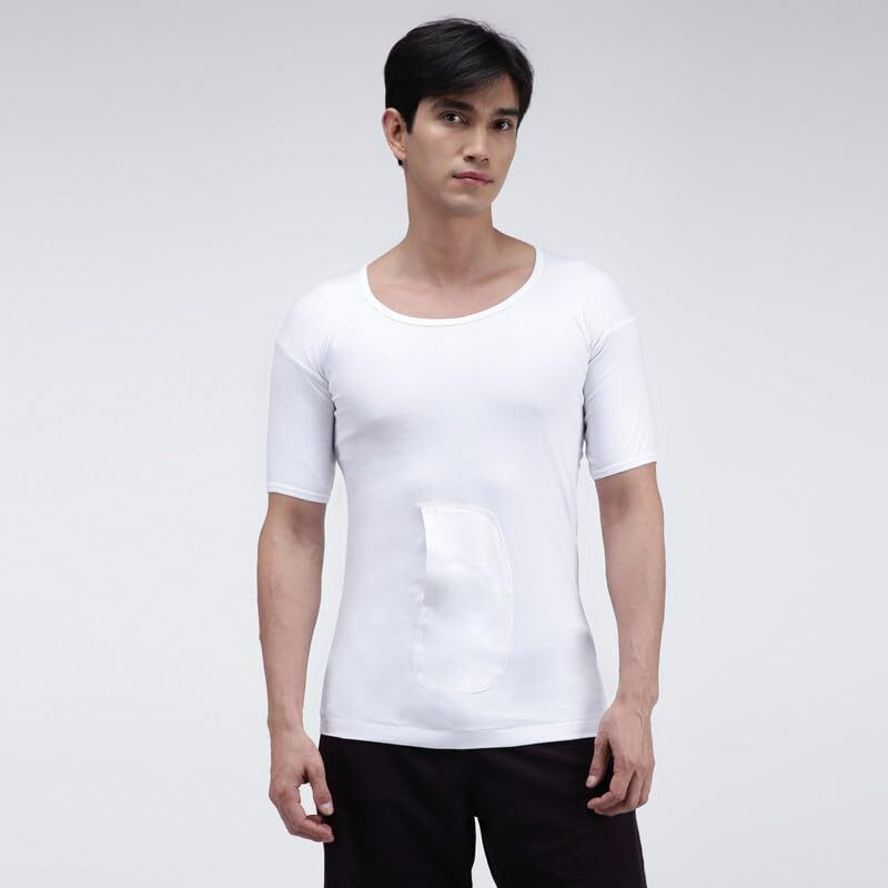 Amul Comfy Men Cotton Solid White Half Sleeve Vest (Pack Of 3)