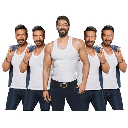 Amul Comfy Men's Pure Cotton White Vest Pack Of 5