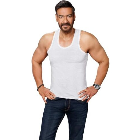 Amul Comfy Men's Pure Cotton White Vest Pack Of 5