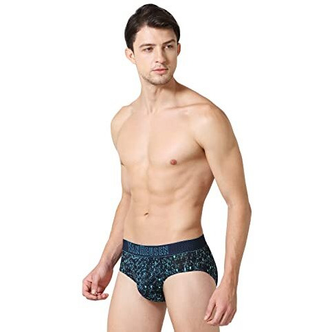 Van Heusen Men Breathable Air Series Active Briefs - Polyamide Elastane - Swift Dry, 4-Way Stretch, Ultra Light Mesh_40008_Blue Apm02_L