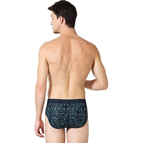 Van Heusen Men Breathable Air Series Active Briefs - Polyamide Elastane - Swift Dry, 4-Way Stretch, Ultra Light Mesh_40008_Blue Apm02_L