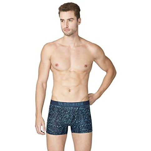 Van Heusen Men Breathable Air Series Active Trunks - Polyamide Elastane - Swift Dry, 4-Way Stretch_40048_Blue Apm02_M