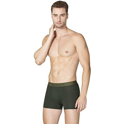 Van Heusen Men Breathable Air Series Trunks - Cotton Polyamide Elastane - Colour Fresh, Mesh Stretch, Ultra Soft_20050_Olive Forest_M
