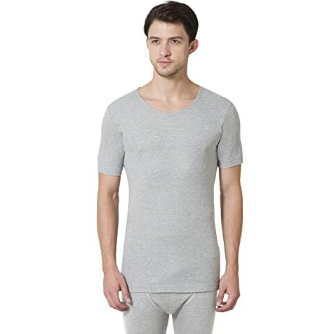 Van Heusen Men Warmtech Thermal Top - Anti Bacterial, Low Neck, Short Sleeve_71032_Ivory_Xl