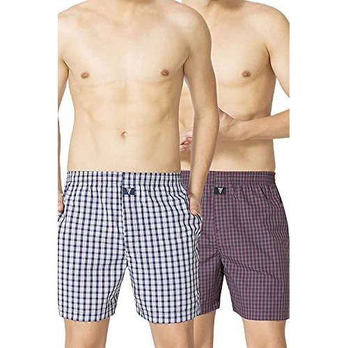 Van Heusen Men's Checkered Boxers (Color & Print May Vary) (Pack Of 2) (10111_Assorted_Xl)
