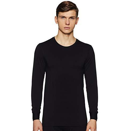Van Heusen Men's Long Sleeve Thermal Top(71011_Black-Large)