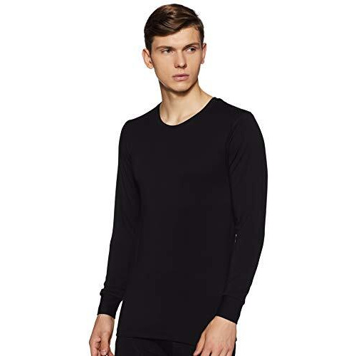 Van Heusen Men's Long Sleeve Thermal Top(71011_Black-Large)