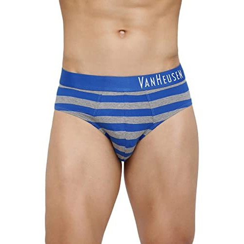 Van Heusen Men Cotton Colour Fresh Briefs - Striped_10015_Cys-08_L, Multicolor, Large