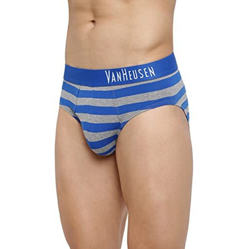 Van Heusen Men Cotton Colour Fresh Briefs - Striped_10015_Cys-08_L, Multicolor, Large