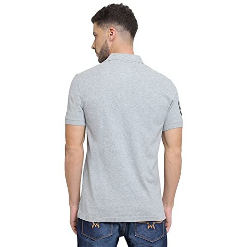 Van Heusen Athleisure Men's Solid Regular Fit T-Shirt (70017_Grey Melange Xl)