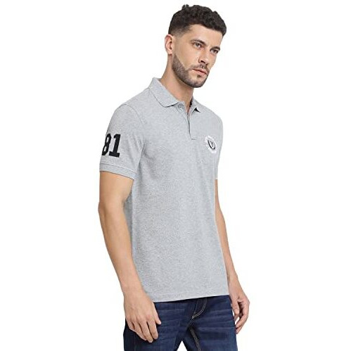 Van Heusen Athleisure Men's Solid Regular Fit T-Shirt (70017_Grey Melange Xl)