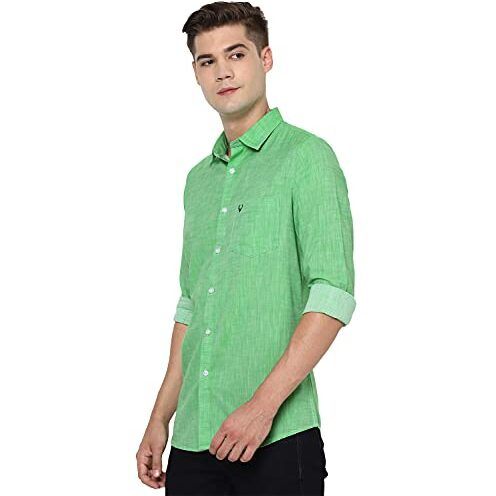 Allen Solly Men's Slim Fit Shirt (Assfqmob206561_Green