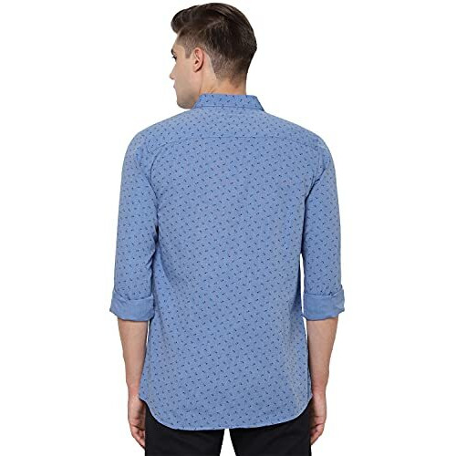 Allen Solly Men's Cotton Slim Fit Shirt (Assfqmob902023_Blue, 42