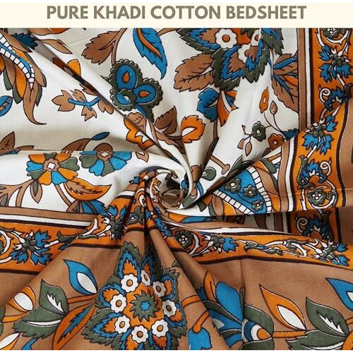 Hashcart Cotton Bedsheet & Pillow Covers - Double Bed Chadar For Double Size With 2 Pillow Covers (8.25X7.50 Feet)