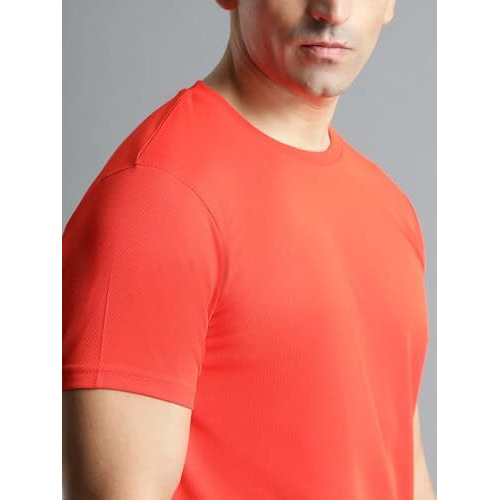 Hummel Budoc Round Neck Half Sleeve Solid Regular Fit Polyester T-Shirt For Men Comfortable Breathable Fabric Stretchable For Everyday Use Ideal For Yoga Training Gym Running Or Performance Orange