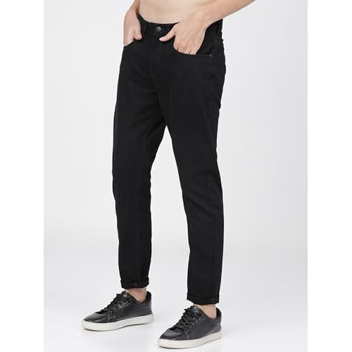 Ketch Men's Slim Casual Pants (Khtr000145_Jet Black