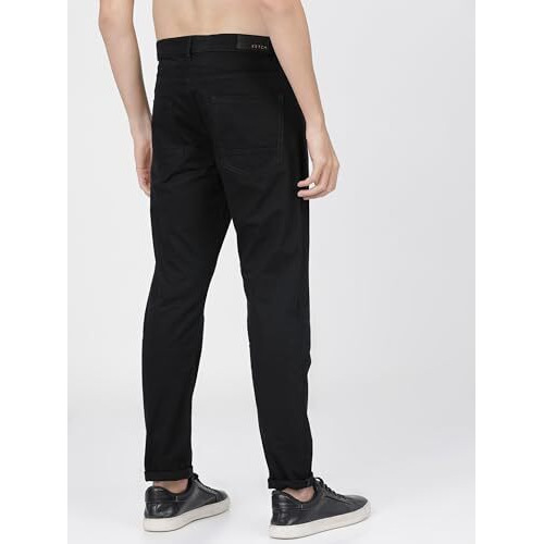 Ketch Men's Slim Casual Pants (Khtr000145_Jet Black