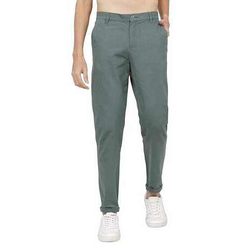 Ketch Men's Slim Casual Pants (Khtr000160_Laurel Wreath