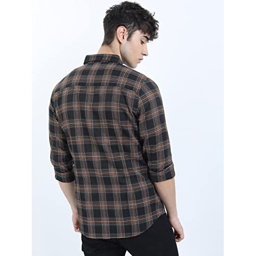Ketch Men's Slim Fit Shirt (Khsh000536_Black S)