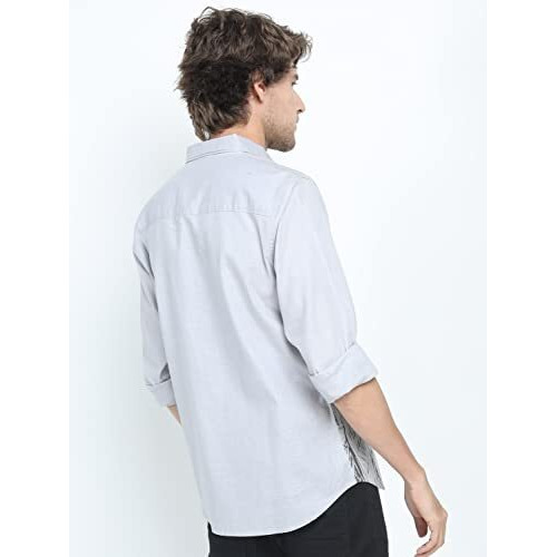 Ketch Men's Slim Fit Shirt (Khsh000647_Grey
