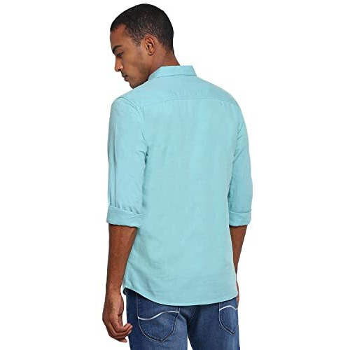 Lee Men's Regular Shirt (Lmsh000950_Blue M)