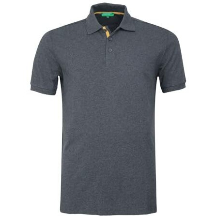 United Colors Of Benetton Polo T Shirt | Collar Tshirts | T-Shirt For Men | Half Sleeves Plain T Shirt | T-Shirt |Tshirt For Men Stylish | Men's Tshirt | Regular Fit Men T-Shirt Charcoal Melange